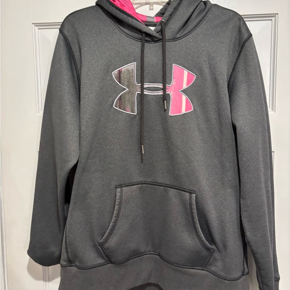 Under Armour Charcoal Hoodie with Pink Accents